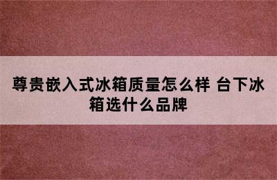 尊贵嵌入式冰箱质量怎么样 台下冰箱选什么品牌